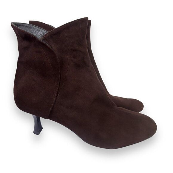 Thierry Rabotin Heeled Suede Ankle Booties Brown Women's 10-10.5/41 - Picture 4 of 11